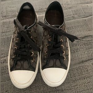 Coach Black and White Women's Sneakers, size 8
